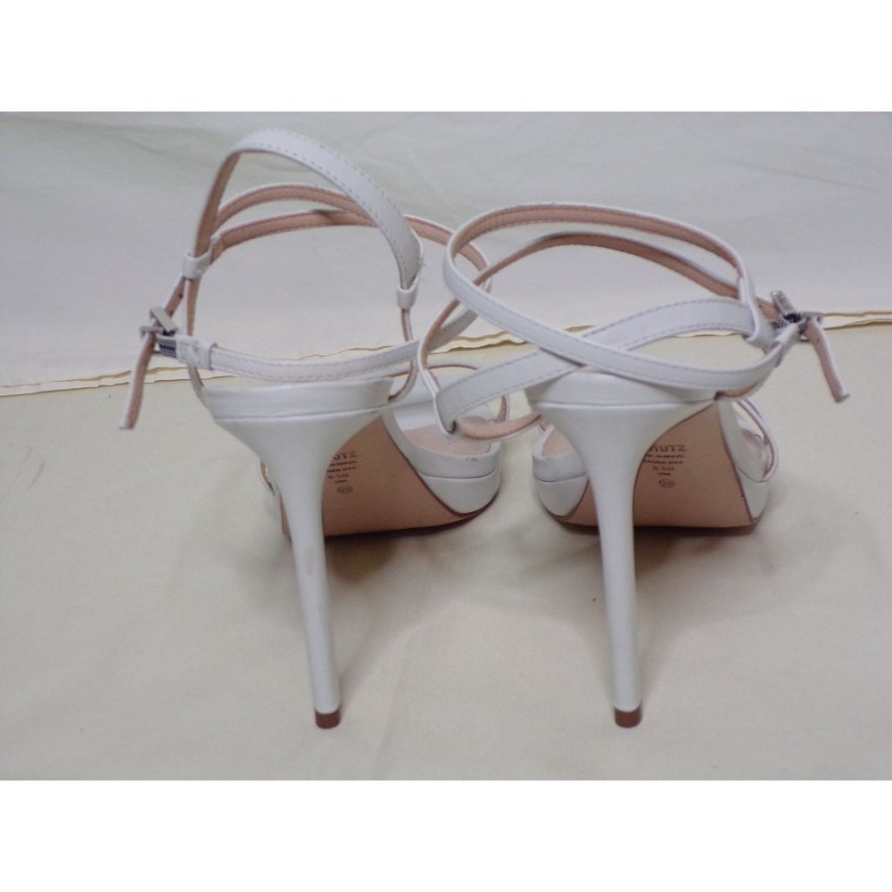 SCHUTZ High Heel Stiletto Strappy Sandal Shoes 8.5 White NEW $129 - Picture 3 of 8
